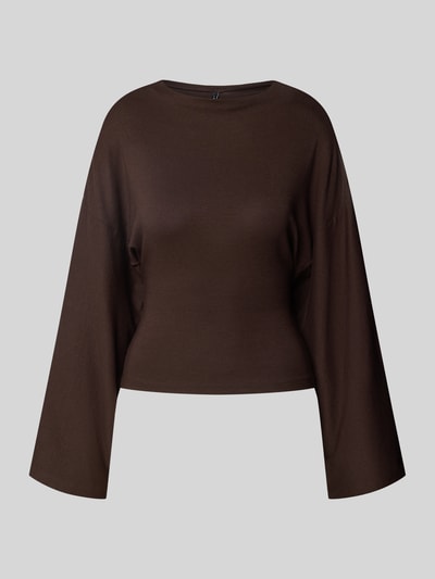 ONLY Regular Fit Langarmshirt aus Baumwoll-Mix Modell 'ESTRID' Schoko 1