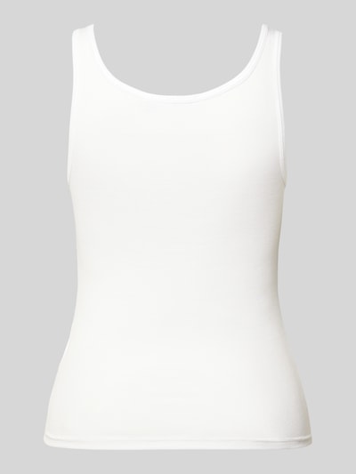 Produktfoto, weißes Tanktop mit Feinripp und Rundhalsausschnitt von Jake*s Casual, Modal-Mix mit Stretch-Anteil, Körpernaher Schnitt, Nachhaltig