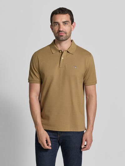 GANT regular fit poloshirt van puur katoen Hazelnoot - 4