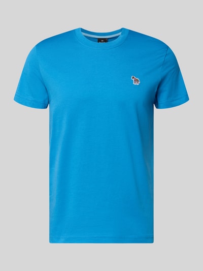 Produktfoto, Slim Fit T-Shirt mit Rundhalsausschnitt von PAUL SMITH in Blau, reine Baumwolle, dezentes Stitching, glatte Textur