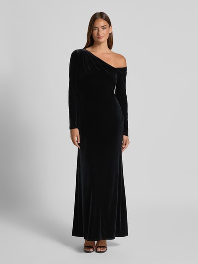 Lauren Ralph Lauren Abendkleid aus Samt im One-Shoulder-Look Modell 'CATEEMA' Black 4