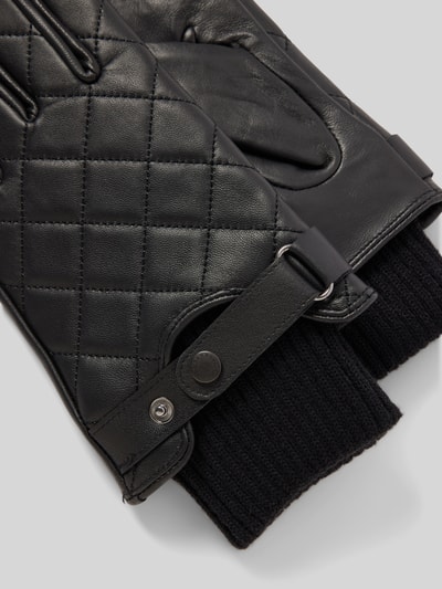 Barbour Lederhandschuhe mit Steppnähten Black 2