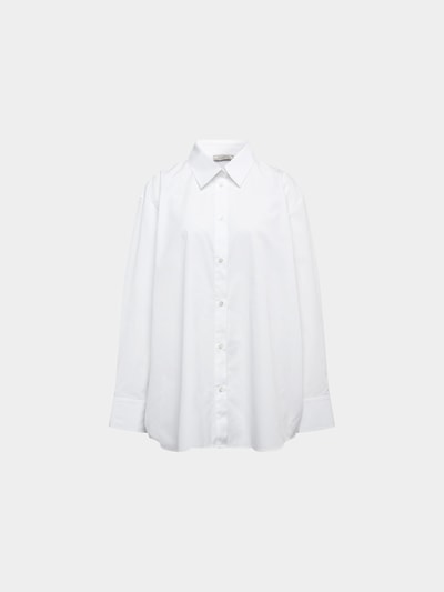 Nina Ricci Hemdbluse mit Label-Stickerei Weiß 2