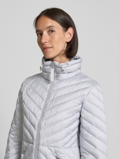 Christian Berg Woman Selection Steppjacke mit Stehkragen und Reißverschlusstaschen Silber 3