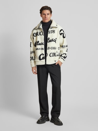 CARLO COLUCCI Sweatjacke mit durchgehendem Reißverschluss Offwhite 1