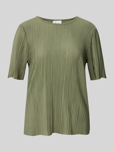 VILA T-Shirt mit Plisseefalten Modell 'PLISA' Khaki 2