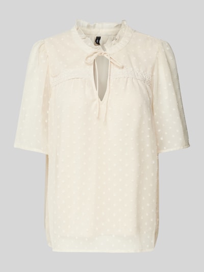 Vero Moda Regular Fit Bluse mit Spitzendetail Modell 'LEAH' Offwhite 2