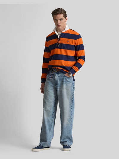 Polo Ralph Lauren Regular Fit Sweatshirt aus reiner Baumwolle Modell 'LS RUGBY M3' Orange 1