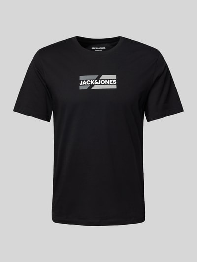 Jack & Jones T-Shirt mit Label-Print Modell 'CORP' Black 2