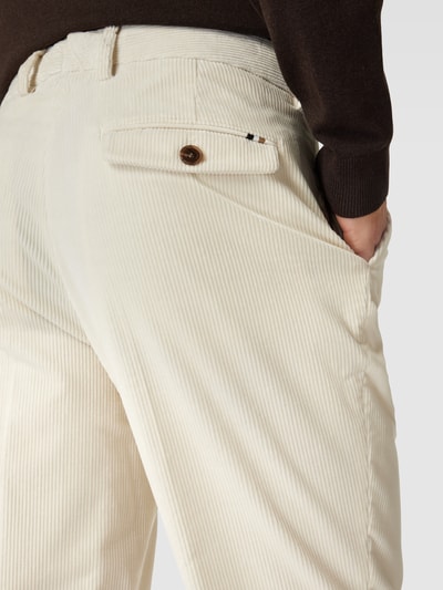 BOSS Stoffen broek met Franse steekzakken, model 'Perin' Offwhite - 3