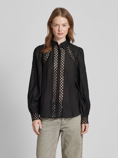 Copenhagen Muse Regular Fit Bluse mit Ballonärmeln Modell 'MOLLY' Black 4