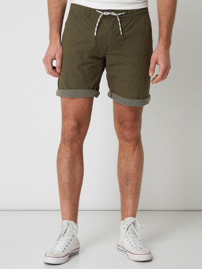 MR. F Straight Fit Chinoshorts mit Tunnelzug Oliv 4