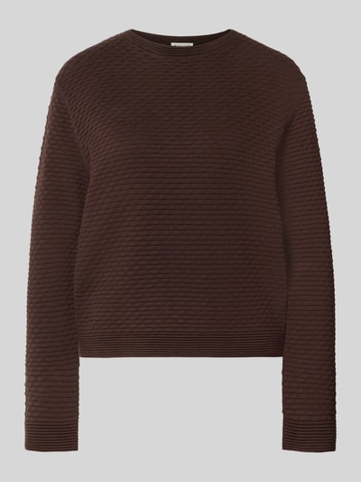 Tom Tailor Regular Fit Pullover aus reiner Baumwolle Dunkelbraun 1