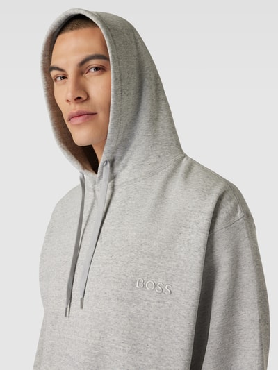 BOSS Hoodie mit Label-Stitching Modell 'Cozy' Mittelgrau Melange 3