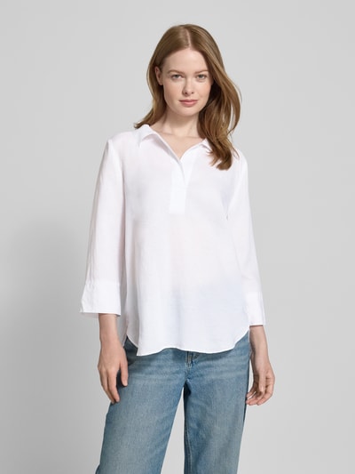 ETERNA Regular Fit Bluse aus Lyocell-Leinen-Mix mit 3/4-Arm Weiss 4