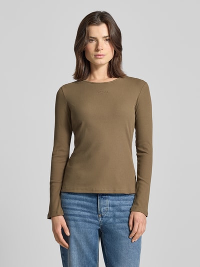 VILLA SOPHIE Longsleeve mit Label-Stitching Modell 'MAYA' Taupe 4