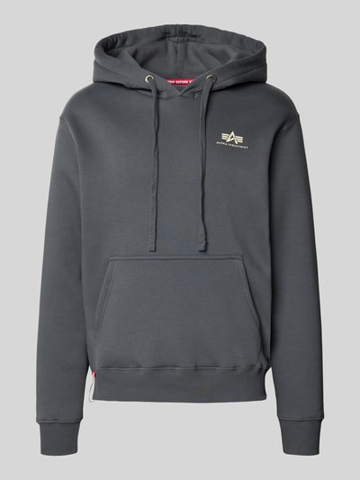 Alpha Industries Hoodie mit Logo und Känguru-Tasche Anthrazit 2