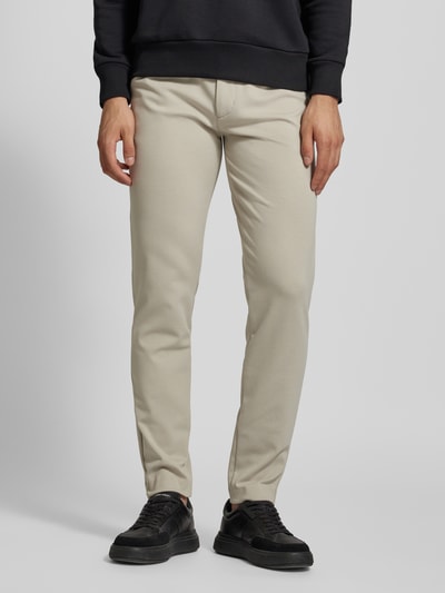 CK Calvin Klein Tapered fit broek met bandplooien Zand - 4