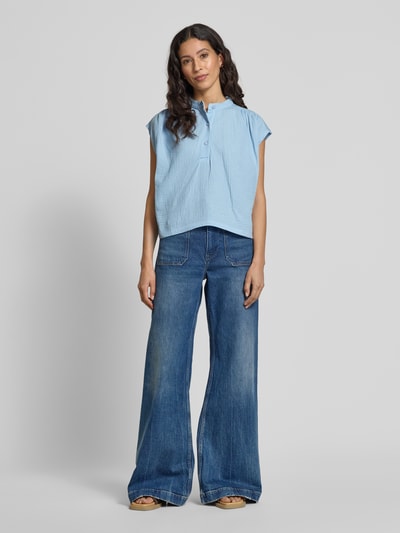 Rich & Royal Regular fit blousetop met knoopsluiting Lichtblauw - 1