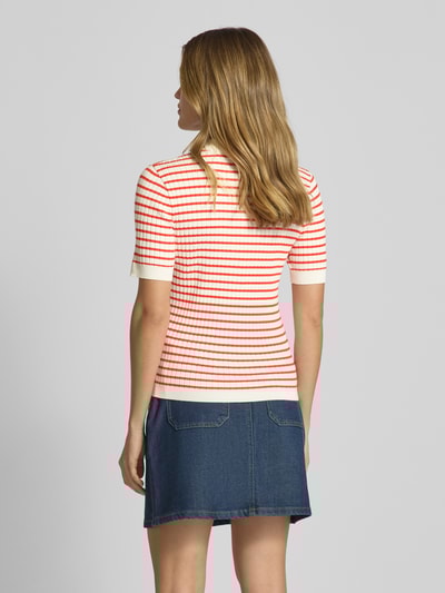 Gant Poloshirt mit gerippten Abschlüssen Koralle 5