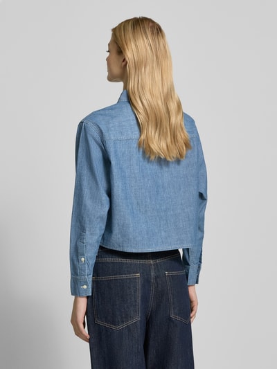 Calvin Klein Jeans Cropped Bluse in Denim-Optik Jeansblau 5