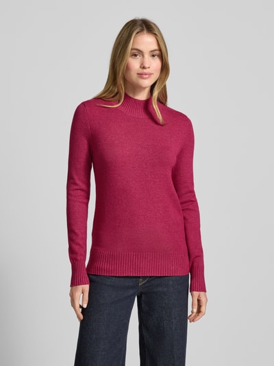 Christian Berg Woman Sweter z dzianiny ze stójką Fuksjowy melanż 4