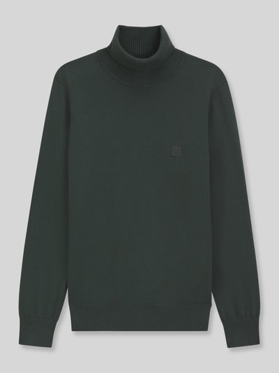 BOSS Orange Rollkragenpullover mit Logo-Patch aus Kaschmir Khaki 2