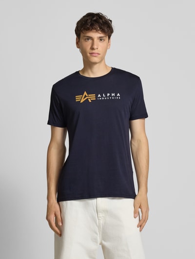 Alpha Industries T-Shirt mit Label-Print Dunkelblau 4