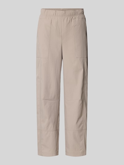 Produktfoto, Regular Fit Stoffhose mit Eingrifftaschen Modell 'OPHELIA' von Cambio, krój regular fit, elastyczny pas, Szerokość w rozmiarze 36: 42 cm, długość nogawki wewnętrznej 69 cm, beżowy kolor, gładka tekstura, skrócona nogawka, spodnie damskie