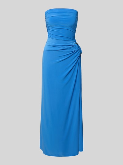 Produktfoto, Abendkleid mit Stretch-Anteil Modell 'Keely' von Forever New, elastyczna mieszanka materiałów, długość midi, ozdobna aplikacja, marszczenia, niebieski kolor, jednolita faktura