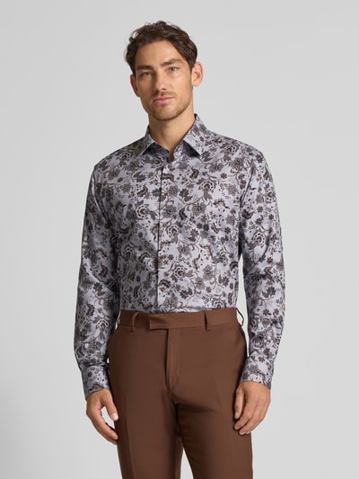 ETERNA Modern fit zakelijk overhemd met knoopsluiting Zilver - 4