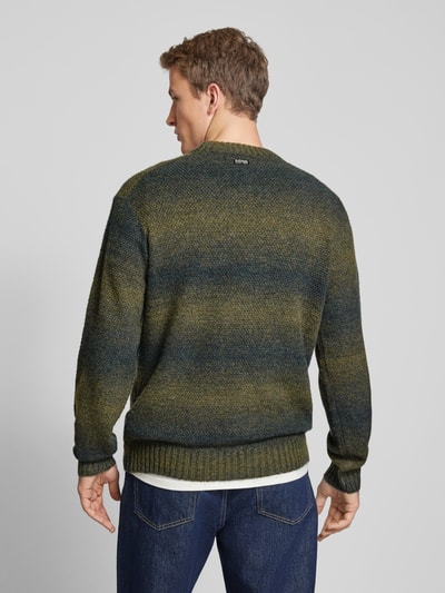 G-Star Raw Strickpullover aus Viskose mit Label-Stitching Modell 'Gradient' Oliv 5