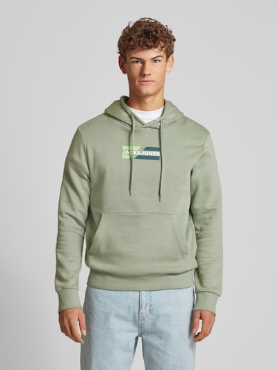 Jack & Jones Hoodie mit Label-Print Modell 'ECORP' Mint 4