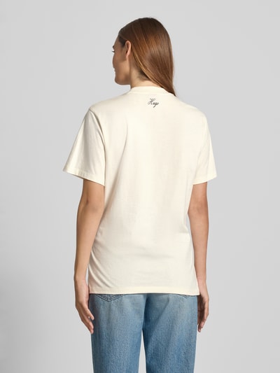 HUGO Regular fit T-shirt van puur katoen Offwhite - 5