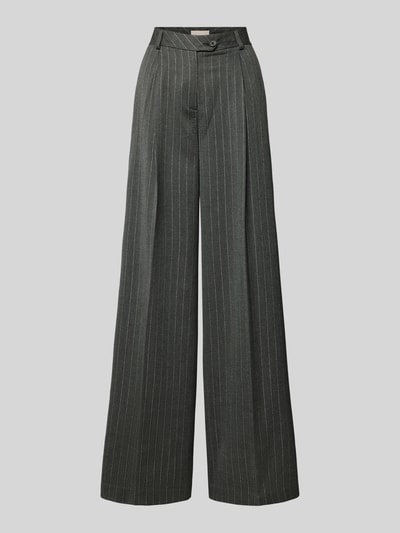 Liu Jo White Wide Leg Bundfaltenhose mit Gürtelschlaufen Dunkelgrau 1