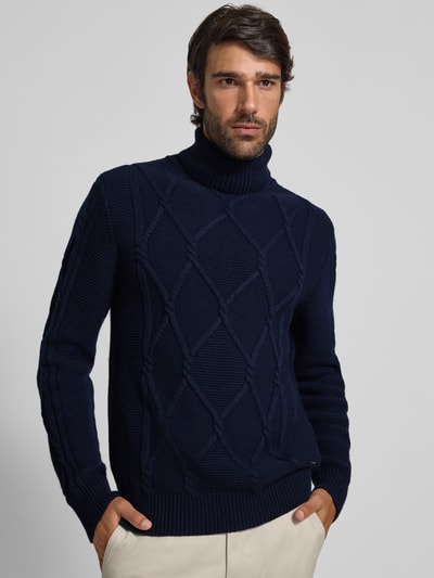JOOP! Collection Sweter z dzianiny z domieszką kaszmiru model ‘LIONO’ Granatowy 3