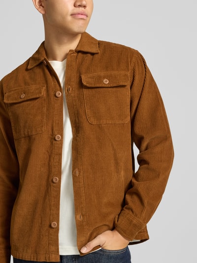 JACK & JONES Kurtka koszulowa o kroju regular fit z sztruksu model 'REGENT' Koniakowy 3