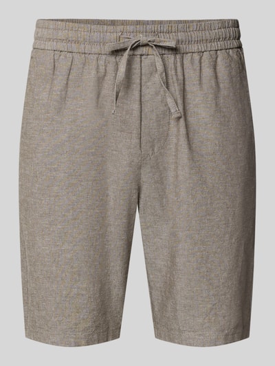 ONLY & SONS Regular Fit Bermudas aus Baumwoll-Leinen-Mix Modell 'LINUS' Taupe Melange 2
