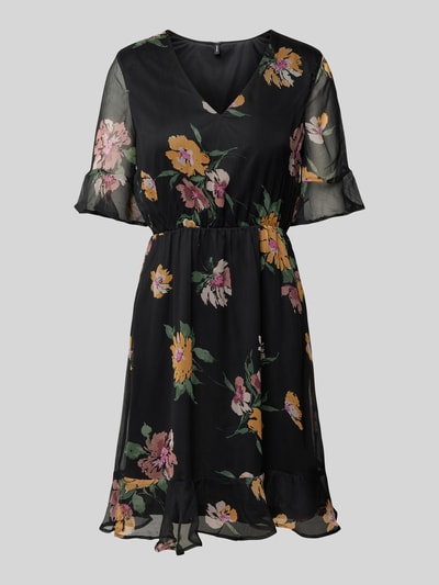 Vero Moda Mini-jurk met all-over motief, model 'SMILLA' Zwart - 2
