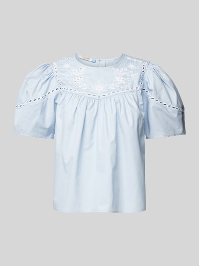 Scotch & Soda Regular Fit Bluse mit Lochstickerei Hellblau 1