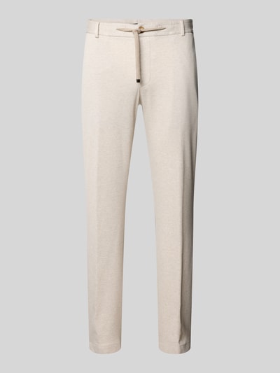 JOOP! Collection Spodnie męskie JOOP! Collection;Mieszanka wiskozy ze streczem;Krój slim fit;Model ‘Sake’;Elastyczny pas;Tunel;Szerokość w pasie w rozmiarze 50: 43 cm;Długość wewnętrzna nogawki w rozmiarze 50: 80 cm Beżowy 2