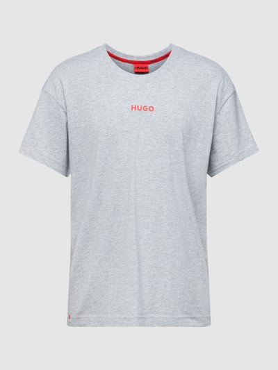 HUGO T-Shirt mit Label-Print Modell 'Linked' Mittelgrau Melange 2