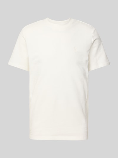 Blend T-Shirt mit geripptem Rundhalsausschnitt Weiss 2