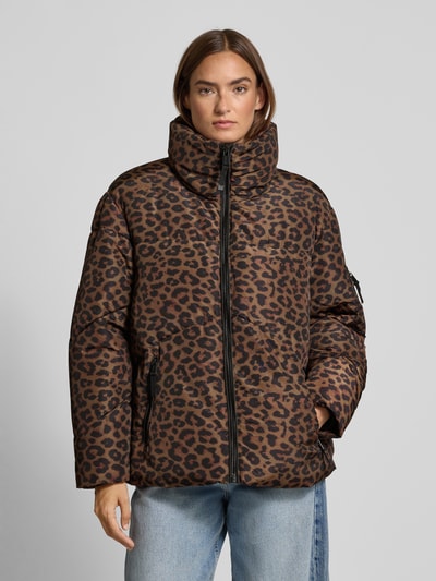 GUESS Gewatteerd jack met opstaande kraag, model 'MARTINA' Donkerbruin - 4