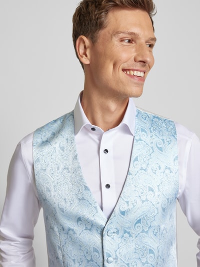 Wilvorst Weste mit Paisley-Muster Hellblau 3
