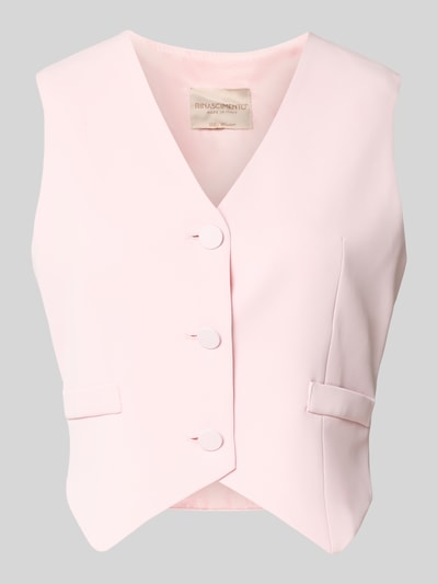 Produktfoto, Satinshirt mit Rundhalsausschnitt von Rinascimento in zartem Rosa, gerader Schnitt, glatte Satin-Oberfläche, dezente Details