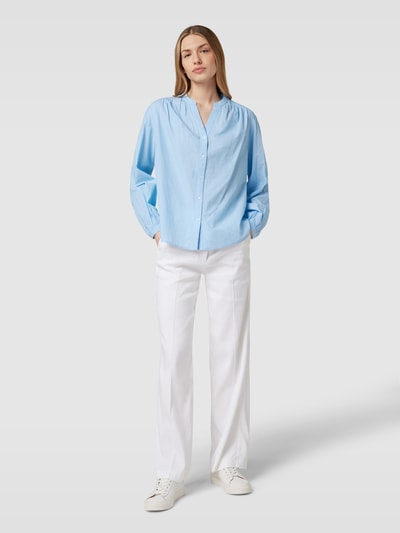 OPUS Blouse met serafinohals, model 'Fapina' Blauw - 1