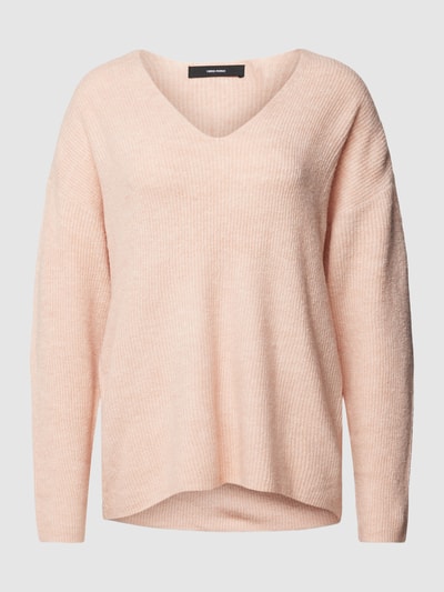 Vero Moda Sweter z dzianiny z fakturowanym wzorem model ‘CREWLEFILE’ Różowawy 2