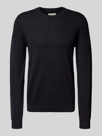 Casual Friday Gebreide pullover met ronde hals, model 'OSVALD' Donkerblauw - 2