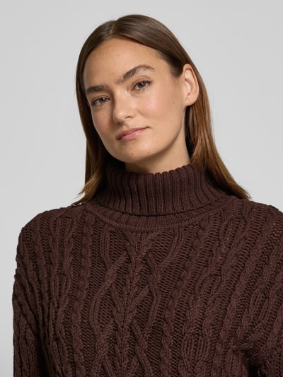 s.Oliver RED LABEL Regular Fit Rollkragenpullover aus Baumwoll-Mix Dunkelbraun 3